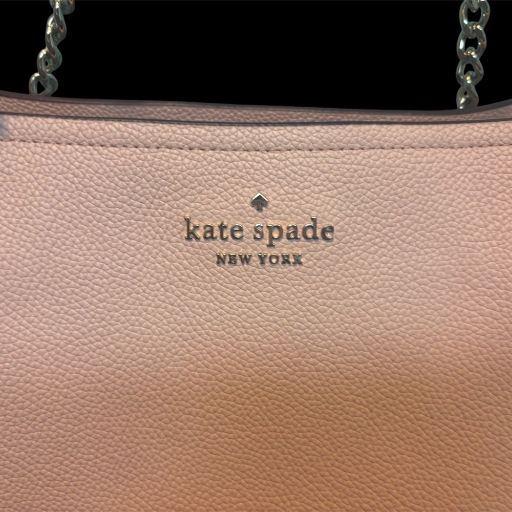 🩷NWT KATE SPADE ♠️ Blush Pink Pebbled Leather Chain-Handle Tote - Picture 2 of 6